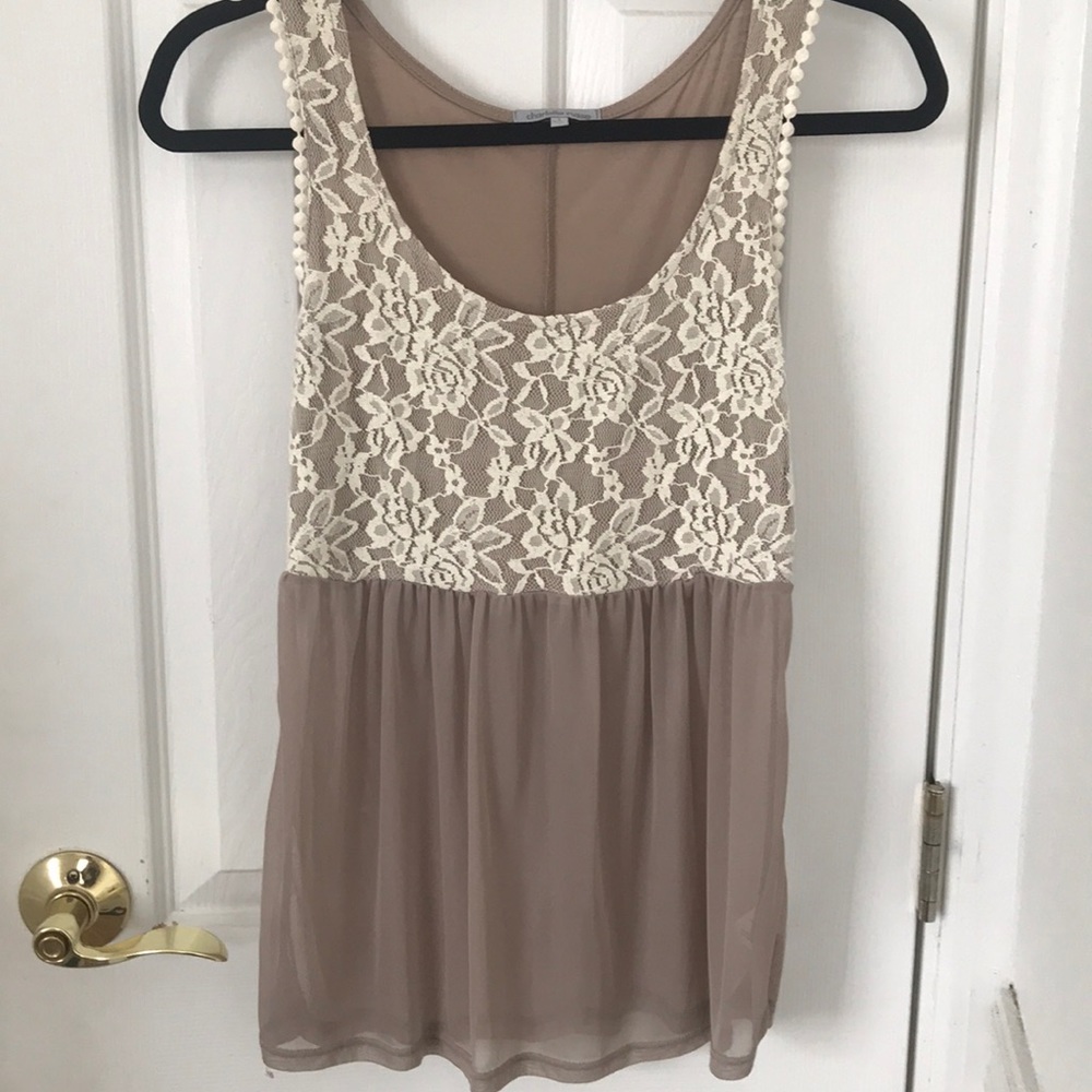Beautiful cream and brown lace tank.